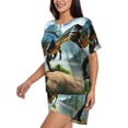 thumbnail image 2 of Lsque Lake Forest Dinosaur A Women's Short-Sleeved Pajama Set - 2 Piece Soft and Lightweight Sleepwear Set-X-Large, 2 of 9