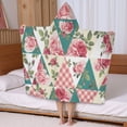 thumbnail image 5 of Pioneer Flower Floral Print Pattern Hooded Bath Towel，50"x30" for Ages 3 To 12 Kids, Quick Dry Lightweight Soft Microfiber Hood Beach Towel Cover Up for Kids, 5 of 7