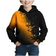 thumbnail image 3 of Orange Boys Hoodie | Tie Dye Gradient Splatter Pullover Sweatshirt | Kids Hooded Shirt with Pocket,Size 5-6 T, 3 of 7