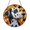 Acrylic 3.5 Inch, variant on Round Spotted Dog Stained Glass Style Suncatcher Window Hanging, Canine Decorative Glass Art Panel
