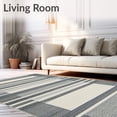thumbnail image 2 of ODIKA 4'x6' Machine Washable Non-Slip Area Rug, Modern Striped Utility with Non Slip Rubber Backing Grey Tone High Traffic Rug, Gray, 103581, 2 of 7