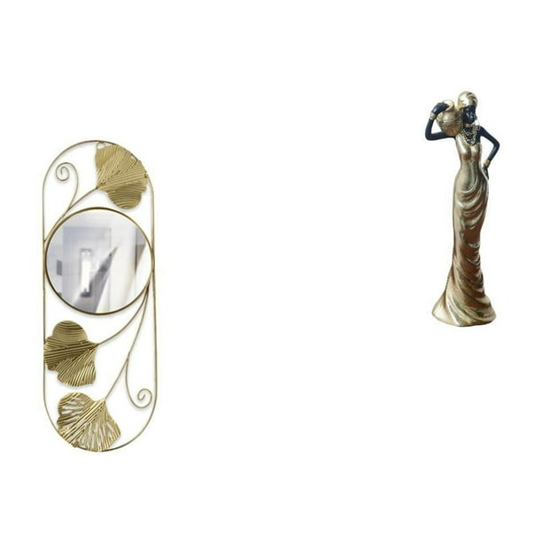 Espejo de pared,Espejo decorativo nórdico para colgar en la pared,Figura de escritorio,Artesanía de escritorio con figuras africanas coleccionables,Estatua de dama tribal,pieza de arte para