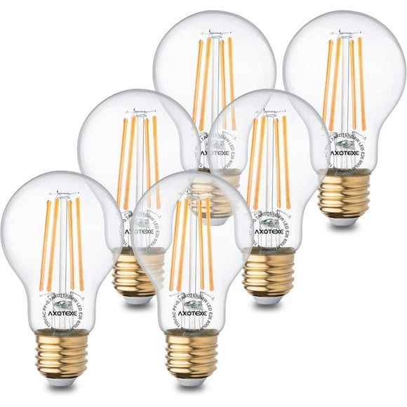 SHIQI-Vintage LED Edison Bulbs 60 Watt Equivalent Dimmable, 8W 800LM 2700K Warm White A19 LED Filament Light Bulbs, E26 Medium Base,UL Listed, 6-Pack