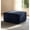 Blue, variant on Howcool Oversized Corduroy Ottoman Bench for Living Room, Rectangle Plush Footrest Pouf, Extra Seating & Coffee Table for Sofa, Compressed Memory Foam, No Assembly Required, Orange