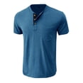 thumbnail image 4 of ZOYOEN Mens Cotton Henley T Shirts with Pocket- Fashion Casual Short Sleeve Regular Fit Summer Tees Blue Size XL, 4 of 7