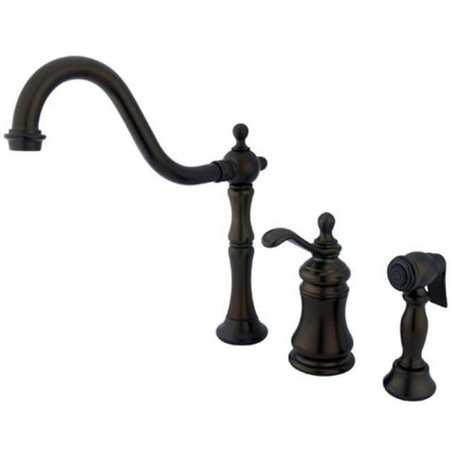 Kingston Brass Ks7805Tplbs Widespread Kitchen Faucet With Brass Sprayer - Oil Rubbed Bronze Finish