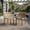 Teak, variant on Teak Finish Grey Wicker Bench for Outdoor Dining, Acacia Wood Patio Seating 57L x 14.5W x 18H Inches