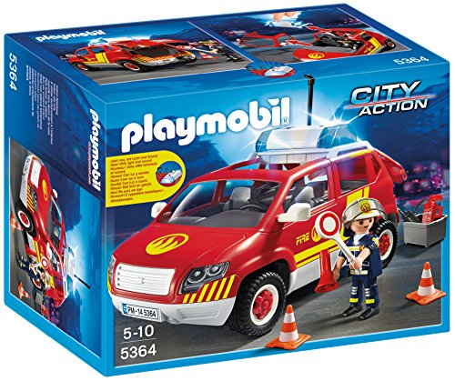 playmobil fire chief car