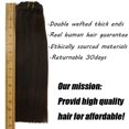thumbnail image 4 of Eufficco Real Human Hair Lace Clip In Hair Extensions Thick Ends Color Off Black #1b 14inch 100g Remy Hair Extensions Silky Soft Straight Double Wefted Lace Backed Clip On Human Hair Extensions, 4 of 5