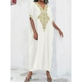 thumbnail image 5 of Bsubseach Long Kaftan Dresses for Women Gold Embroidery Beach Outfits Plus Size Summer Caftan, 5 of 5