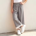 thumbnail image 4 of Nugftut Girls Pants Wide Leg Plaid Lace Trim Hem Casual Pants for Kids Size 11-12, 4 of 6