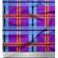 thumbnail image 1 of Soimoi Satin Silk Fabric Check Check Printed Craft Fabric by the Yard 42 Inch Wide, 1 of 3
