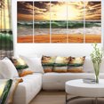 thumbnail image 1 of Raging Green Waves At Sunset - Large Seashore Canvas Print, 1 of 3
