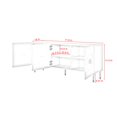 thumbnail image 2 of Inspired Home Kai Sideboard Buffet 3 Doors Brushed Finish Gold Handle and Leg Tip 3 Adjustable Shelves, Light Grey, 2 of 10