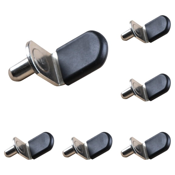 30 Pcs 1/4 Inch Shelf Support Pegs with Rubber Sleeve, Bronze Tone L-Shaped Cabinet Shelf Pins for Glass, Wood, Bookshelf, Kitchen, Closet Furniture