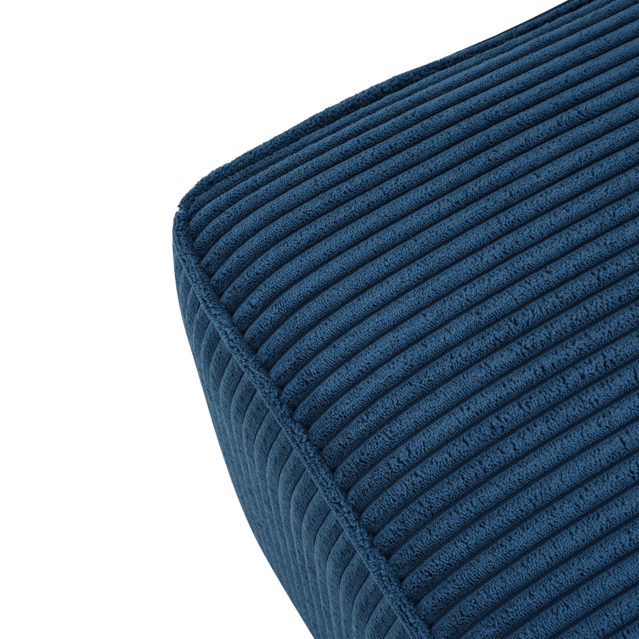 Christopher Knight Home 30.25" Corduroy Upholstered Sectional Ottoman, Wood Frame, Navy Blue