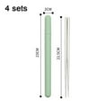thumbnail image 2 of 4 Pairs Portable Chopsticks with Case Stainless Steel Chopsticks Reusable Portable Utensil for School Home Office Camp Travel Bento Box, 2 of 5