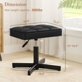 thumbnail image 5 of Carolayne 15-19.5'' Adjustable Vanity Stool, 360° Swivel Upholstered Ottoman Stool for Makeup Room, Living Room, Black, 5 of 9