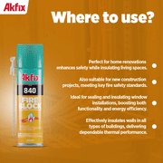 Akfix 840 Fire Block Insulating Straw Foam Sealant 12 oz-2 Pack