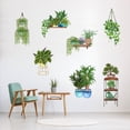 thumbnail image 1 of RV Pegatinas de plantas para ventanas, pegatinas de flores para ventanas, arte de pared de cactus en maceta, calcomanías decorativas con patrones de plantas colgantes, 7 piezas para sala de estar, dormitorio, puerta de vidrio Rojo Verde, 1 of 4