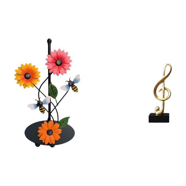 Dispensador de toallas de papel con forma de nota musical, antideslizante, vertical, de resina, creativo, para mesa, escritorio, chimenea o cualquier
