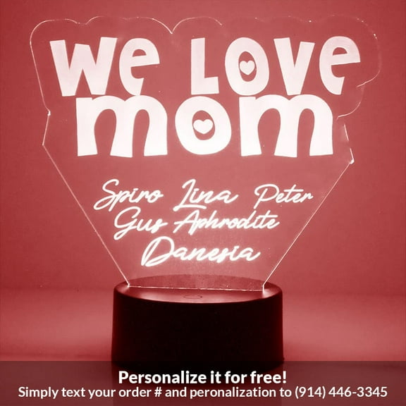 Mirror Magic Store We Love Mom Color Changing Personalized LED Light with Remote Control