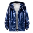 thumbnail image 1 of Men's Shiny Waterproof Hooded Jacket, 1 of 3