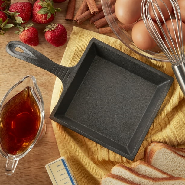 Lifetime Brands Preseasoned Cast Iron 5 Inch Square Mini Fry Pan