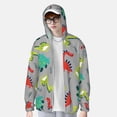 thumbnail image 4 of Goofa Cute Dinosaur Printed Women's UPF 50+ Sun Protection Hoodie Jacket Lightweight Long Sleeve Sun Shirt for Women with Pocket Hiking Outdoor-Large, 4 of 9