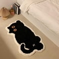 thumbnail image 4 of Alfombra de baño con diseño de gato negro para bañera, baño, dormitorio, dormitorio, alfombrillas de baño para mujer, antideslizante, decoración de baño, 32 x 20 pulgadas, 4 of 5