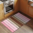 thumbnail image 3 of Pink Wood Grain Bathroom Rug Washable 2x3 Entryway Rug Non Slip Brown Vintage Mottled Country Stripes Front Door Mat Low Pile Indoor Doormat Throw Floor Carpet for Kitchen Bedroom Entrance, 3 of 8