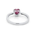 thumbnail image 5 of AFFY Simulated Ruby & White Cubic Zirconia Solitaire Heart Promise Ring 14k White Gold Over Sterling Silver Gift For Her Ring Size-6, 5 of 7