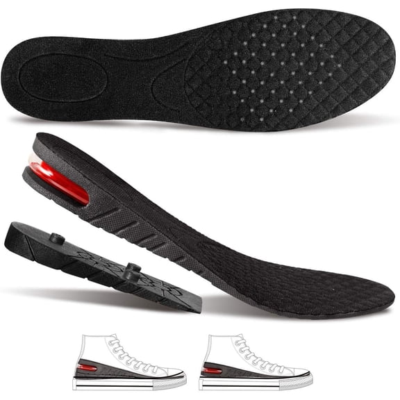 Height Increase Insoles for Men, 4 Layers Shoe Height Inserts to Make You Taller, Multi-Layer Invisible Boosting Lifts Soles for Women Kit with Air Cushion Heel Height 3.54 Inch