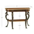 thumbnail image 3 of Linon Masterpiece Floral Demilune Metal and Wood Console Table in Brown, 3 of 7