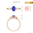 thumbnail image 4 of ANGARA Natural Oval Tanzanite Split Shank Ring with Trio Diamonds in 14K Rose Gold for Women (Size-7x5mm) | December Birthstone, Birthday, Anniversary, Jewelry Gift for Women | Natural Tanzanite Ring, 4 of 8