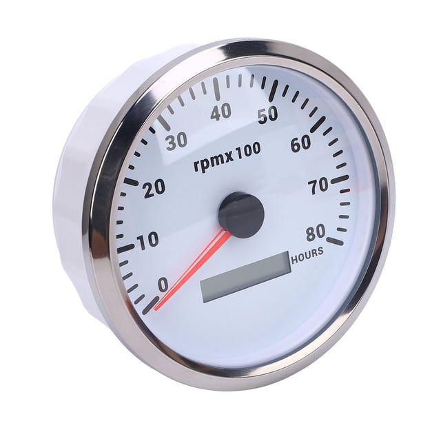 Boat Tachometer, 110mm 7 Color Backlight Tachometer Gauge, 8000RPM Display for Car Yacht RV Truck with Hour Meter for Boat