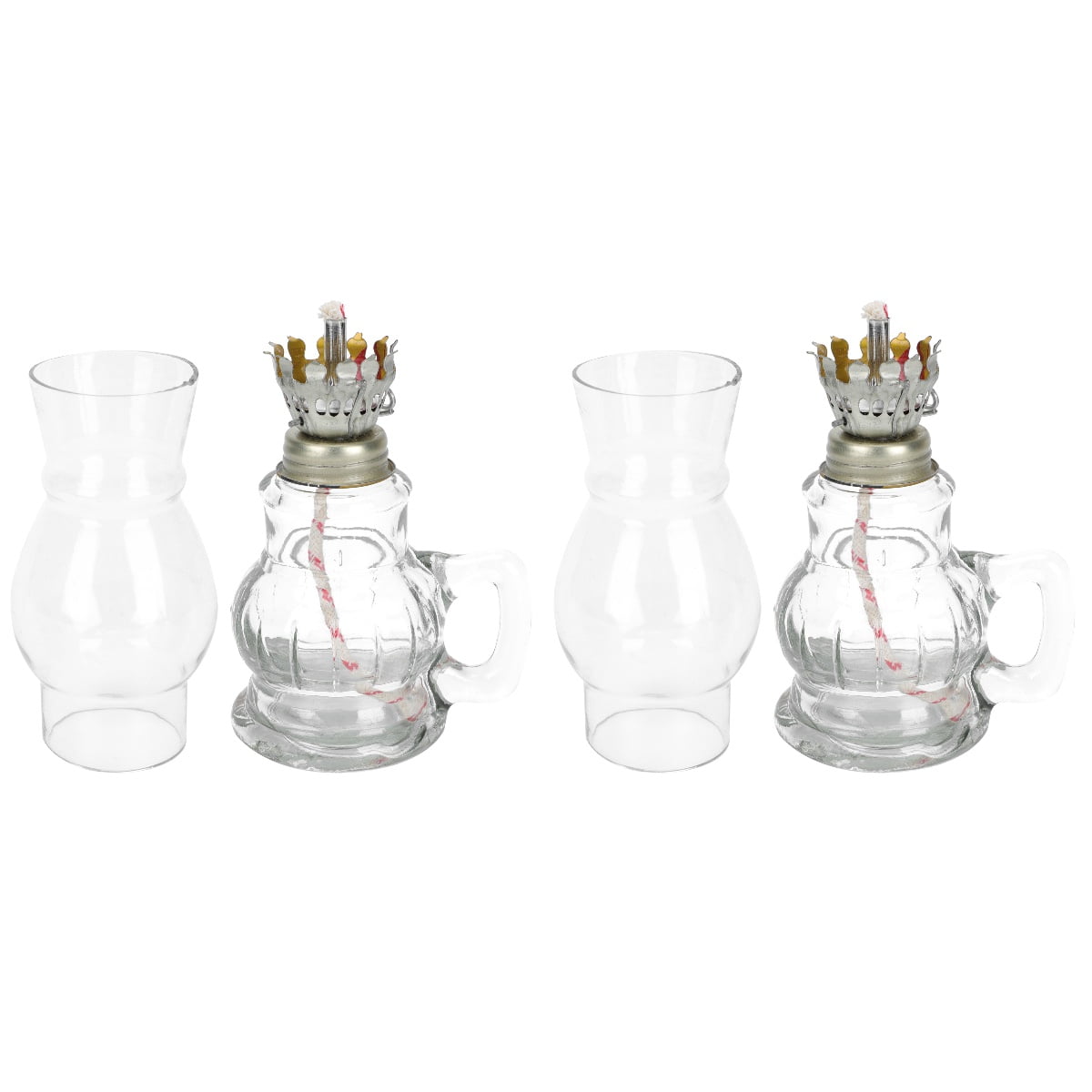 Hemoton Lamp Kerosene Oil Lantern Vintage Glass Portable Antique Crafts