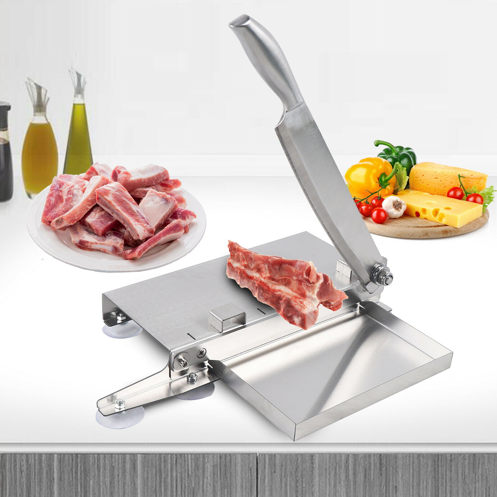 Stainless Steel Manual Frozen Meat Slicer lamb Ham Beef Cutter Cutting Machine 