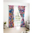 thumbnail image 3 of Colorful Abstract Blackout Curtains for Bedroom/Living Room, Thermal Insulated Kitchen Curtains, Modern Artwork Oil Painted Grommet Darkening Window Treatment Drapes 27.5"x39"x2, 3 of 8