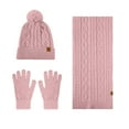 thumbnail image 4 of Womens Hat Scarf Gloves Set Lined Winter Hat With Long Knit Scarf Touchscreen Gloves For Cold Weather, 4 of 4