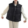 thumbnail image 2 of Htigea Womens Stand Collar Vest Fall Winter Sleeveless Jacket Zip Up Padded Vests Coats with Pockets Black M, 2 of 5