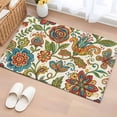 thumbnail image 3 of Bohemia Floral Front Door Rugs 2x3 ft Vintage Pesley Blue Flowers Leaf Plant Pattern Small Rug for Entryway Non Slip Washable Bathroom Door Mat Absorbent Floor Mat for Indoor Entrance, 3 of 9