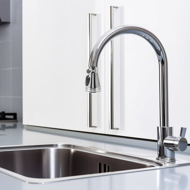 UPOUART Tête de Pulvérisation de Robinet de Cuisine Argentée pour Jardin avec Trois Modes de Pulvérisation et Installation Facile