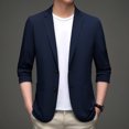 thumbnail image 1 of Traje informal de verano fino con protección solar para hombre de mediana edad, traje de papá de seda de hielo transpirable, chaqueta para hombre, 1 of 6