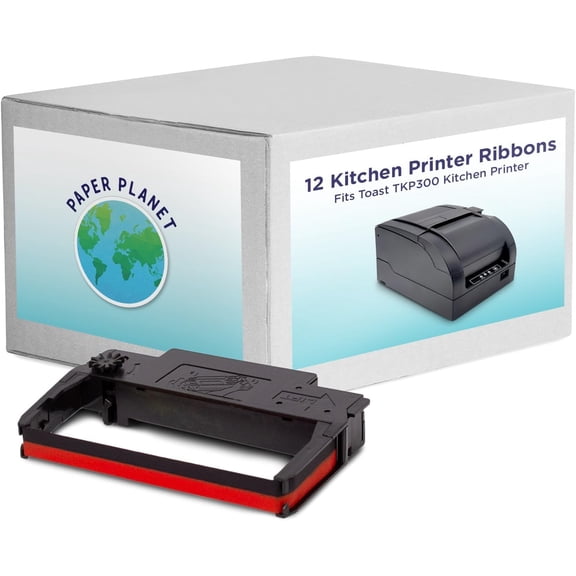 Red and Ink Printer Ribbons for Toast Kitchen by Paper Planet | 12 TKP300 SNBC BTP-M300