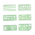 thumbnail image 1 of Seitruly Juego de plantillas de 6 uds., escalas transparentes universales de plástico, plantilla de medición de dibujo de arquitectura, accesorio de Kits de experimentos de química Tipo 2, 1 of 6