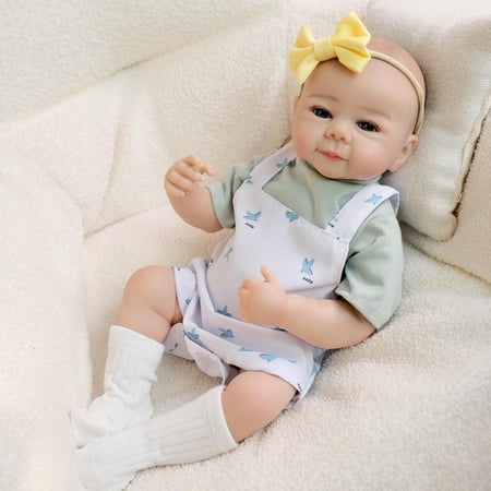 Cute Reborn Baby Dolls Cloth Body Realistic Baby Doll 20 Inch Lifelike Newborn Real Babies Eyes Open Reborn Toddler Handmade Weighted Poseable Dolls Sets for Kids