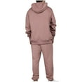 thumbnail image 4 of Dagegui 2 Pc Mens Sweatsuits Winter Long Sleeve Pullover Tracksuits Solid Color Hoodie Sweatshirts with Kangaroo Pocket Casual Sweatpants Match Sets Pink M, 4 of 9