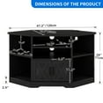 thumbnail image 6 of Uforic Farmhouse Corner TV Stand for TVs up to 55 inch with Power Outlet, Wood Entertainment Center with Storage, Black, 6 of 9