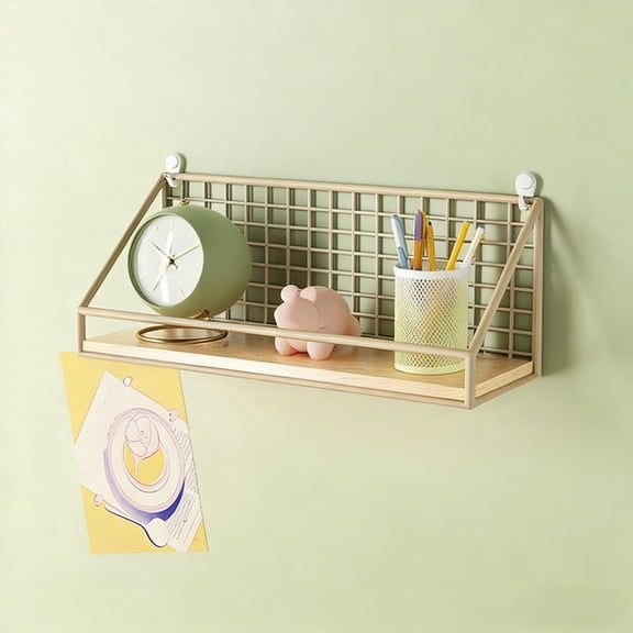 Eolstice Non Perforated Wall Shelves, Storage Hanging Baskets System, Wall Mounted Shelves for Bedroom, Living Room, Space-Saving Organization